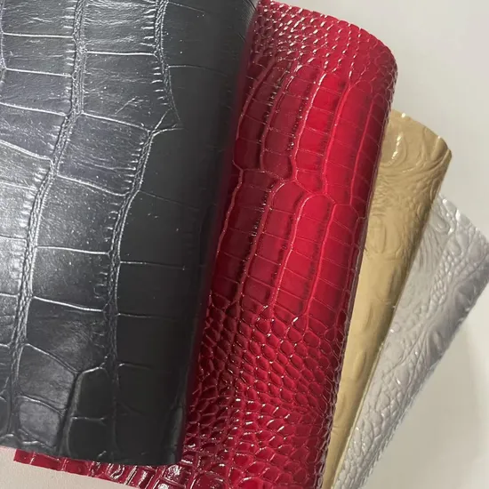 가방용 맞춤형 악어 가죽 고급 PVC PU 가방 가죽 중국 공장 무료 샘플